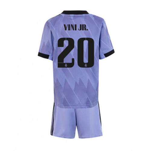 Real Madrid Vinicius Junior #20 kläder Barn 2022-23 Bortatröja Kortärmad (+ korta byxor) Real Madrid Vinicius Junior #20 kläder Barn 2022-23 Bortatröja Kortärmad (+ korta byxor)